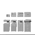 Office Appliances Collection Featuring Modern Multifunction Printers Copiers Scanners And Commercial Equipment