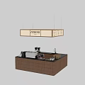 ZARA HOME Café Interior With Wooden Bar Counter Coffee Machine Cups And Cash Register