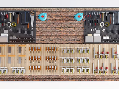 Modern tool wall manual wall hole board shelf display wall 3d model