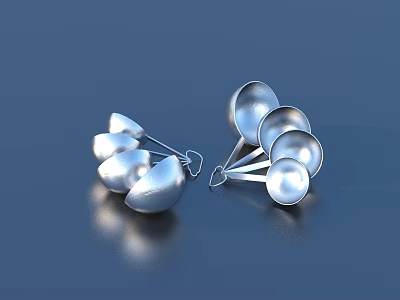 Stainless Steel Measuring Spoons Set with Multiple Sizes for Kitchen Baking Cooking Utensils 3d model