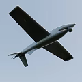 Gray Shark Mouth Design Drone Flying High In Clear Blue Sky