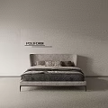 Poliform Bedroom Interior With Modern Bed Dark Bedding And Gray Headboard 3d model