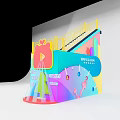 Colorful Playground Slide With Vibrant Cartoon Elements And Creative Fun Design 3d model