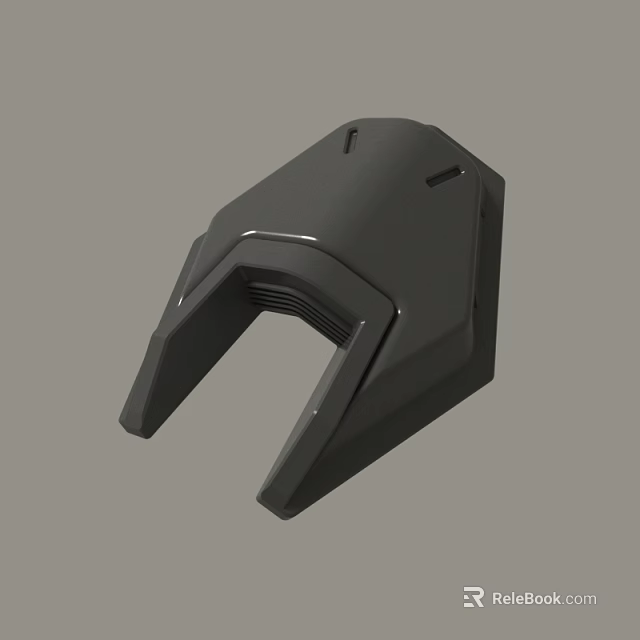 Modern Black Angular Mechanical Part With Sleek Surface And Functional Holes 3d model