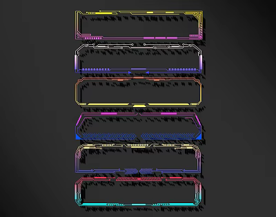 Colorful Lines Decorative Design With Multiple Vibrant Colors And Geometric Frames 3d model