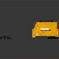 Yellow Welding Machine and Yellow Black Speed Bump on Dark Background 3d model