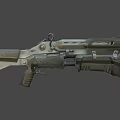 Futuristic Sci-Fi Weapon Design With Metallic Components Scope And Barrel Structure 3d model