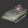 Green Military Tank with Turret Weapon System and Heavy Duty Tracks