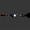 Collection of Various Stationery Tools Including Scissors Dominoes Pencil Dice Marker Lighter Paperclip and Screwdriver