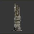 Scenic Stone Archway With Stone Masonry Structure On Gray Background And Reflection 3d model