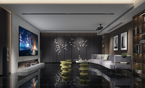 modern video room 3d model