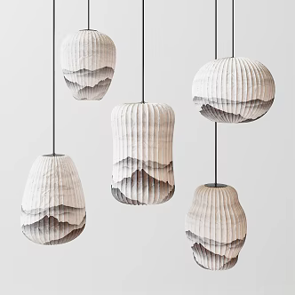New Chinese Chandelier Combination 3d model