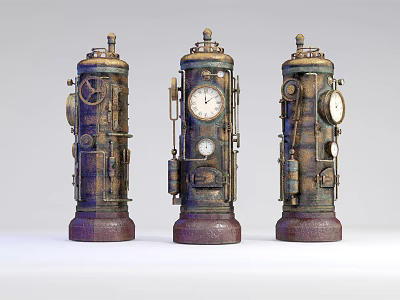 Industrial LOFT clock steampunk 3d model
