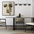 Modern Dining Table and Chair Combination Table and Chair Combination 3d model