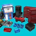 Efficient Display Shelves for Tool Storage with Cabinets Toolboxes Parts Bins and Tires
