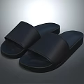 Comfortable Black Casual Slippers With Soft Sole For Everyday Home Use 3d model