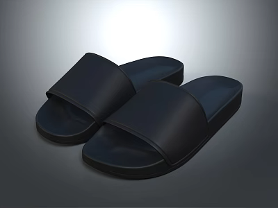 Plastic Slippers Flat Floor Slippers Leather Slippers Casual Slippers Sandals Beach Shoes Bubble Shoes 3d model