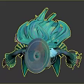 Fantasy Female Character In Green Outfit With Hat And Sword Design