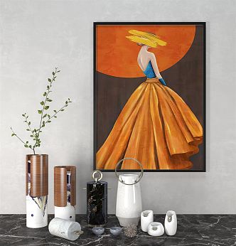 modern figure painting decorative painting 3d model