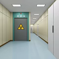 Modern Medical Room Interior With CT Scanner And Sky Ceiling Design