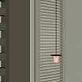 Glass Pendant Light Emitting Warm Glow Beside White Window Blinds in Interior