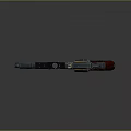 Modern Revolver With Red Wooden Grip Metallic Body Tactical Sight And Decorative Gold Accents
