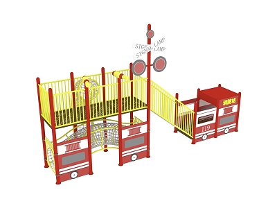 Fire-fighting amusement equipment 3d model