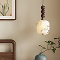 Bedroom Pendant Light With White Lampshade Wooden Bedhead Side Orchid Painting And Blue Vase Plant