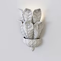 Elegant Transparent Leaf Shaped Wall Lamp With Crystal Details For Interior Decor