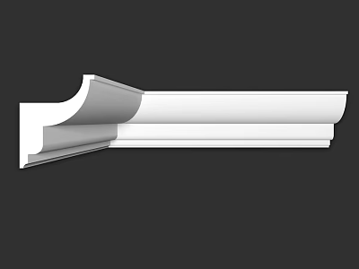 White Architectural Molding Component Featuring Curved Design For Interior Trim 3d model