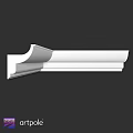 White Architectural Molding Component Featuring Curved Design For Interior Trim