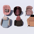 Diverse Single Sofa Collection With Various Colors And Stylish Comfortable Designs 3d model