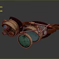 Steampunk Inspired Jewelry Goggles With Metallic Frames Leather Straps And Colored Lenses