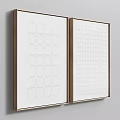 Minimalist Wall Art With Circular Patterns And Decorative Balls Hanging On Wall 3d model