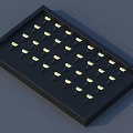 Modern Black Rectangular Ceiling Light With Neatly Arranged LED Bulbs Design