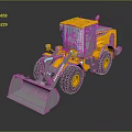 Yellow Heavy Duty Construction Loader With Front Bucket And Industrial Equipment Design