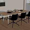 Modern Conference Table and Chair Office Table and Chair Combination 3d model