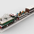 Lego toy train high speed rail EMU platform rail track winter 3d model