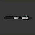 Advanced Industrial Equipment With Circular Green Glowing Display And Mechanical Control Panel