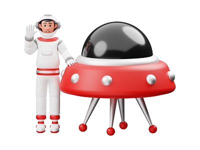 Astronaut astronaut pilot UFO cartoon astronaut 3d model