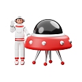 Astronaut astronaut pilot UFO cartoon astronaut 3d model