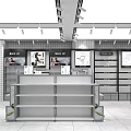 Modern Retail Store Interior With Shelves Display Units And Lighting 3d model