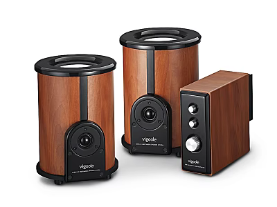 Virgule Wooden Speakers With Modern Design And Audio Control System 3d model