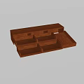 Wooden Display Shelf with Multiple Divided Compartments and Pull Out Drawers for Organizing Small Items