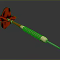 Red Dart Sports Equipment With Red Flights Spiral Shaft And Metal Tip