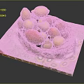 Basket of Fresh Fruits Including Lemon Mango Apple and Pear on Kiwi Pattern Mat
