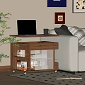 Middle-old style mobile side a few mobile corner a few mobile trolley 3d model