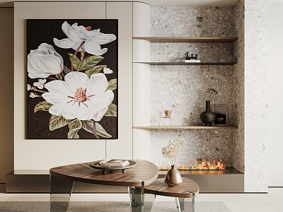 Modern Plant Painting Decorative Painting Hanging Painting 3d model