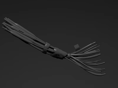 Abstract Sculpture Carving with Intertwined Slender Lines and Central Binding Structure on Dark Background 3d model