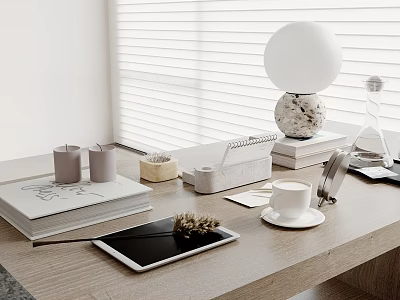 Indoor Inflatable Decorative Model With Tablet Books And Table Lamp On Desk 3d model